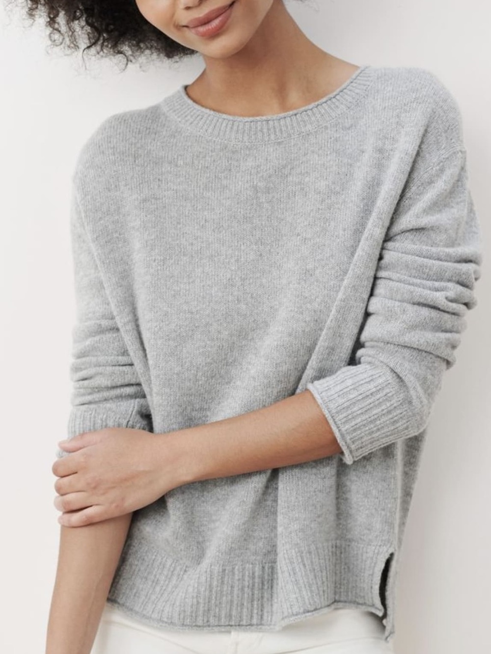 Jenni Kayne Light Gray Crewneck Women's Sweater Size XL